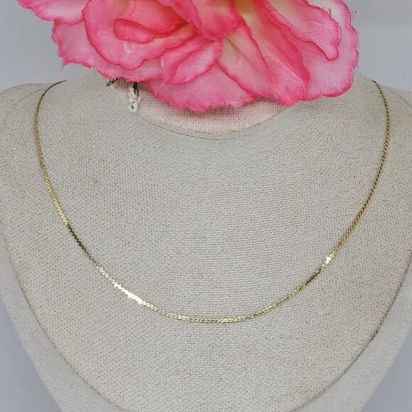 Shiny 14K Yellow Gold Flat Chain 20" 2.9 Grams - Picture 12 of 12